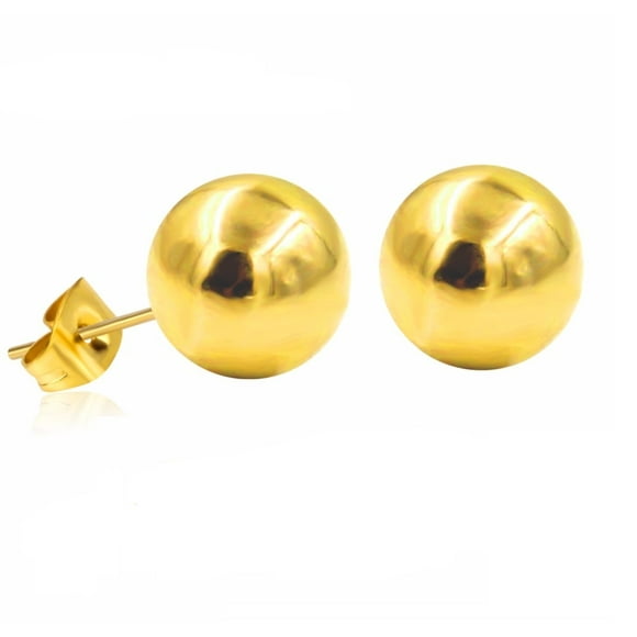Aros 8mm Puntos Esferas Chapados Hipoalergénicos