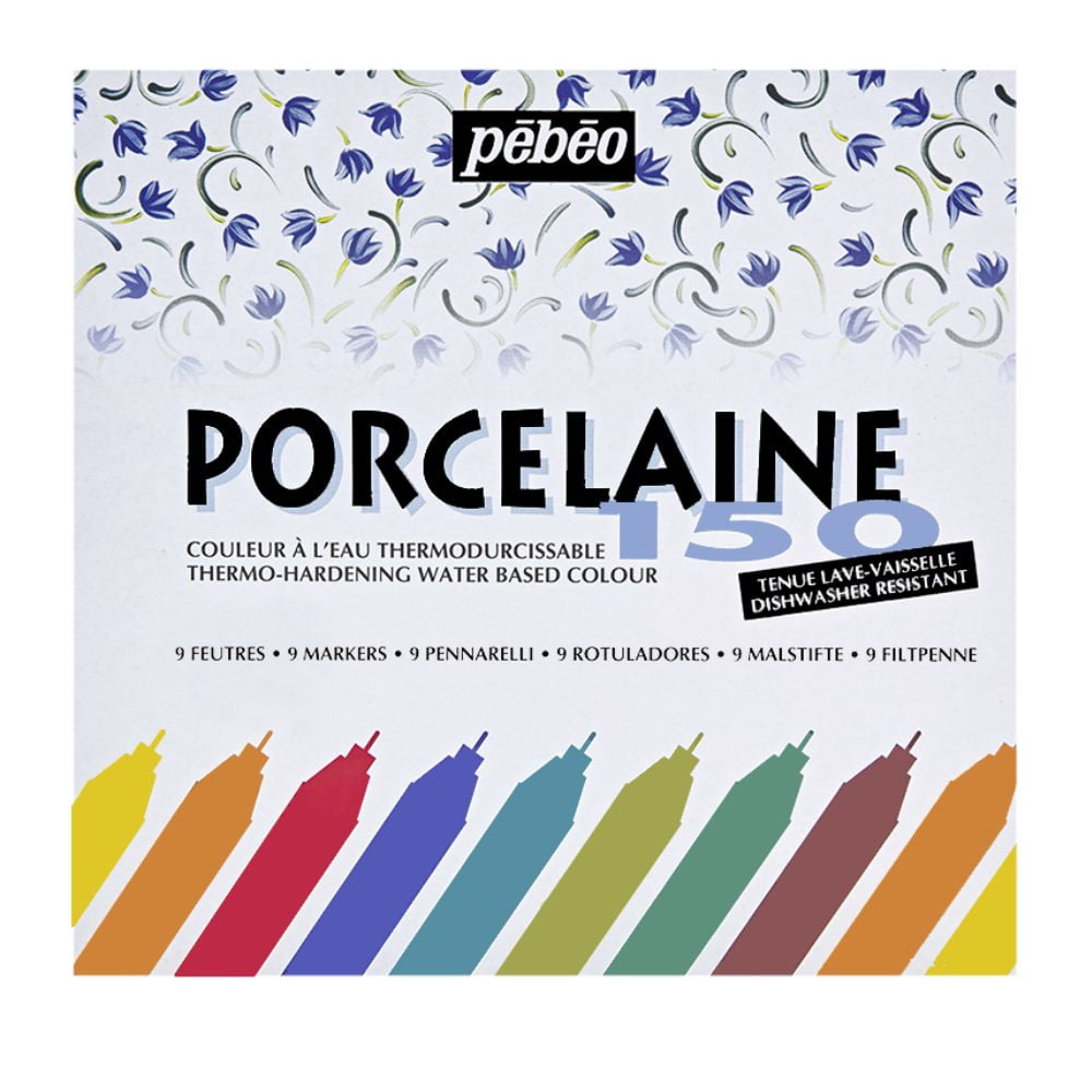 Marcadores De Porcelana Pebeo Porcelaine150 Set 9 Colores