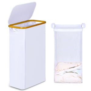 Cesto De Lavandería Iegrow Slim Con Tapa Y Bolsa Interior Extraíble De 60 Litros