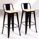thumbnail image 1 of Pack 2 Taburetes Tolix De Madera 66cm Con Respaldo Venhouse Negro, 1 of 10