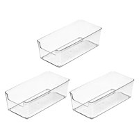 Magideal - 3X Caja De Almacenamiento Acrílica, Organizador De Escritorio, Cajón Transparente, Contenedor De Almacenamiento De Escritorio Para Artículos Diversos, Medio