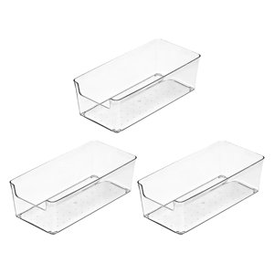 Magideal - 3X Caja De Almacenamiento Acrílica, Organizador De Escritorio, Cajón Transparente, Contenedor De Almacenamiento De Escritorio Para Artículos Diversos, Medio