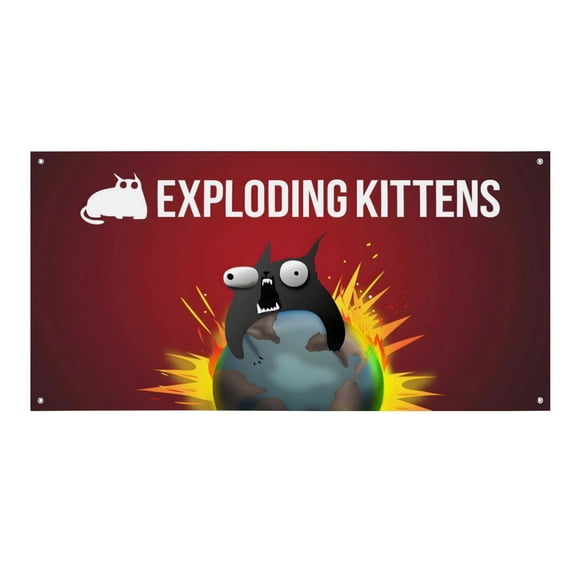 Exploding Kittens Fondo Temático Pancarta Suministros de Decoración para Fiesta de Cumpleaños, Decoración de Fondo de Fiesta Personalizado,150x90cm