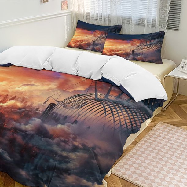 Attack on Titan Anime Home Bed 3-piece Set Classic Japanese Anime Polyester Wash Student Dormitory Set
