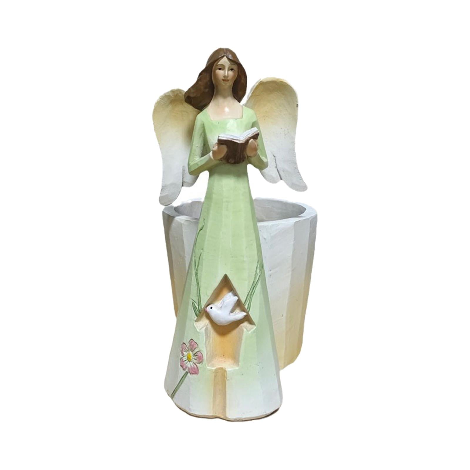 Magideal - Escultura De Estatua De Ángel Con Soporte De Flores, Regalos, Estatua De Jardín Para Oficina, Dormitorio, Planta Interior Y Exterior, Mesa De Sala De