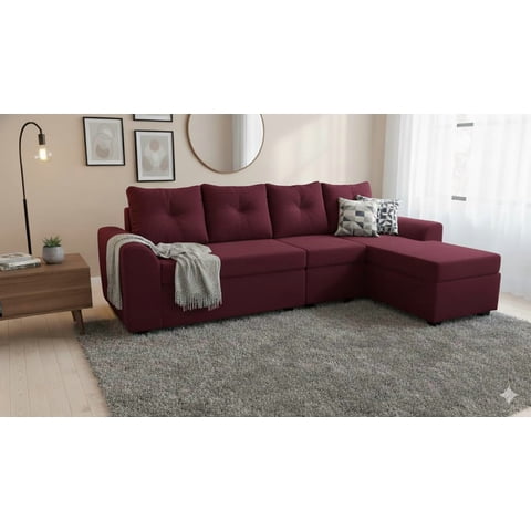Deco Outlet Gm - Seccional Modular Bruselas 4.1 Felpa Burdeo