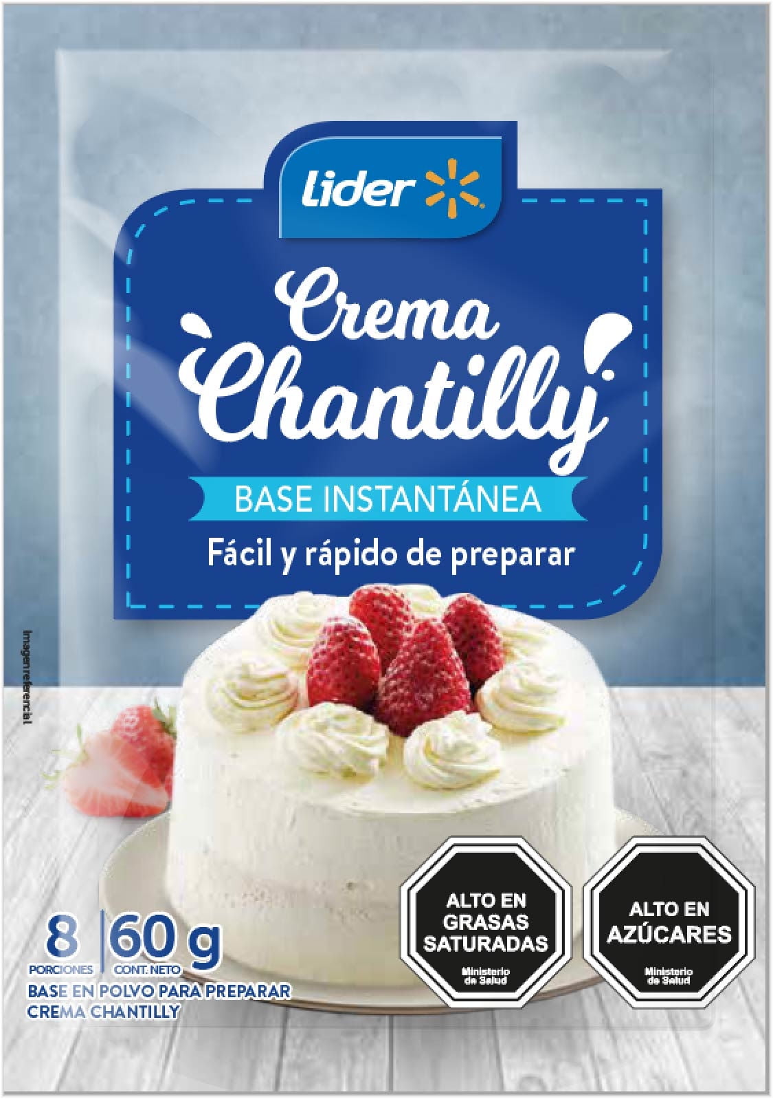 Crema Chantilly En Polvo Sobre 60 g Lider