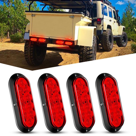 Nilight Luz Trasera LED Ovalada Roja de 6" para Remolque – 4 uds Impermeable
