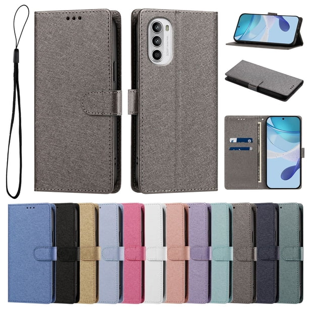 Cartera para Motorola Moto G52 con Soporte y Correa, Gris