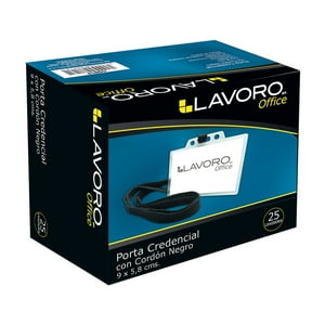 Porta Credencial 9 X5,8 Cm Con Cordon Negro 25 Uni Lavoro