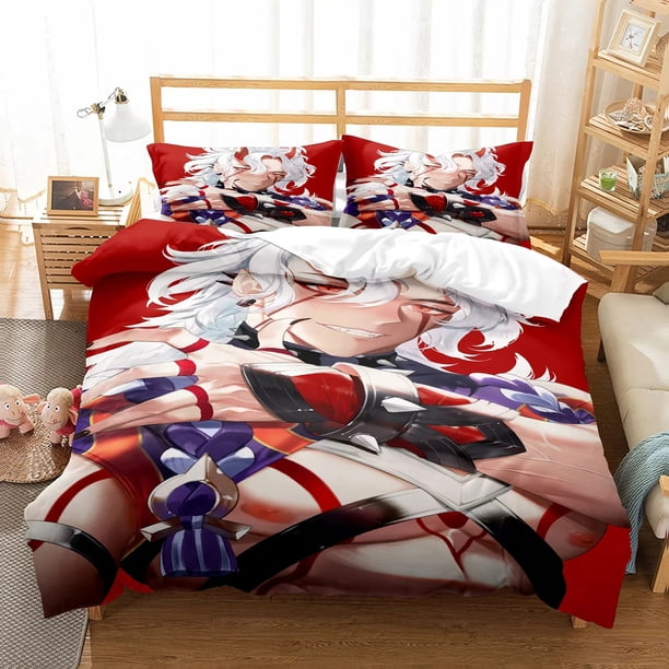 New ing Genshin Impact Arataki Itto Pillowcase Bedding Set Cartoon Customize Bedding Decoration Cute Quilt CoverBed Sheets