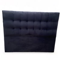 Muebles Barcelona - Respaldo De Cama 2 Plazas Valencia Felpa Negro