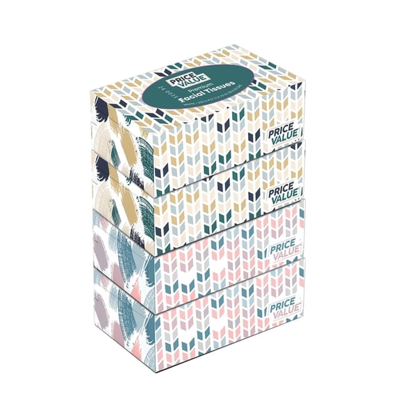 Pañuelos faciales Price Value, paquete económico de 4 cajas, 2 capas, 920 hojas