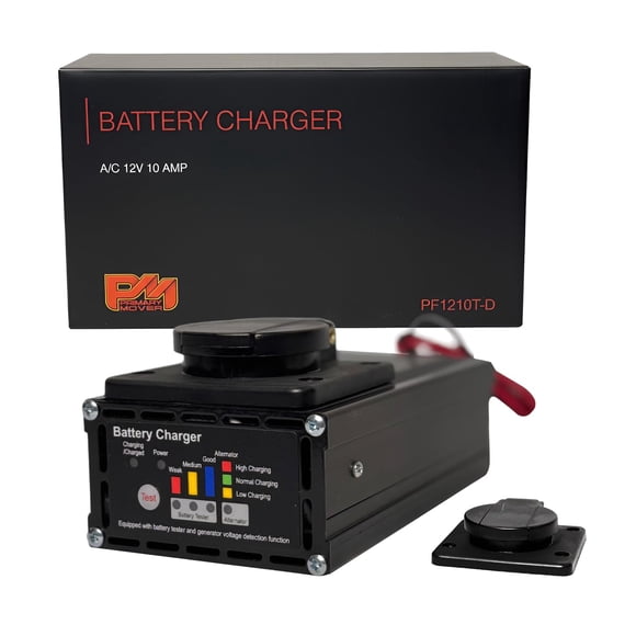 Cargador de batería de montaje en panel de 10 A y 12 V para remolque con probador