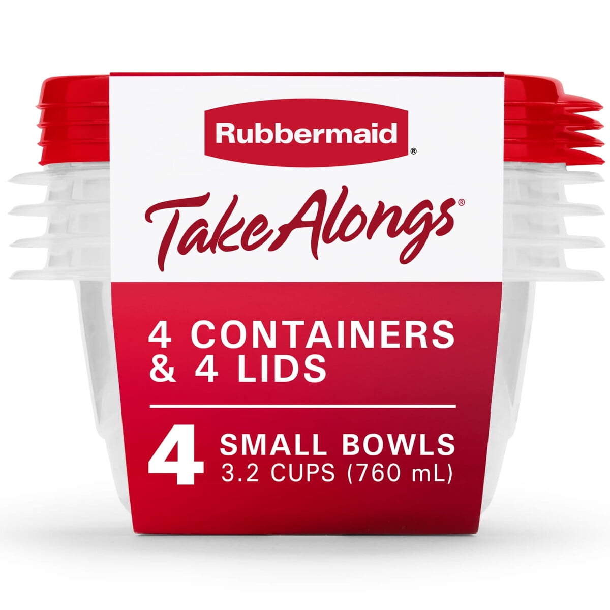 Contenedores Rubbermaid Takealongs 3.2 Tazas 4 Unidades