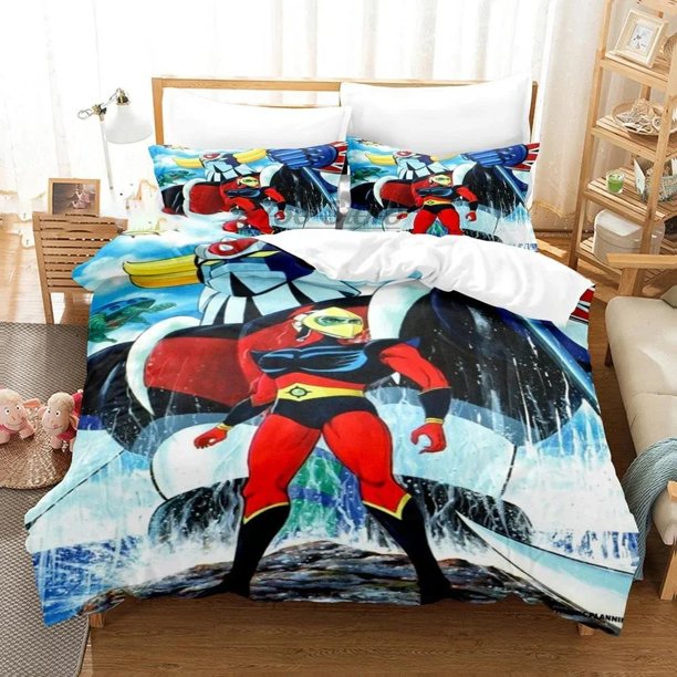 Cartoon Goldorak Grendizer Bedding Set Duvet Cover Bed Set Quilt Cover Pillowcase Comforter Size Boys Adult Bed Sheets