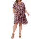 thumbnail image 1 of Vestido de verano de talla grande para mujer Agnes Orinda, floral, cuello en V, manga corta, para vacaciones en la playa, vestido midi de verano con bolsillos, 2X, negro, 1 of 6