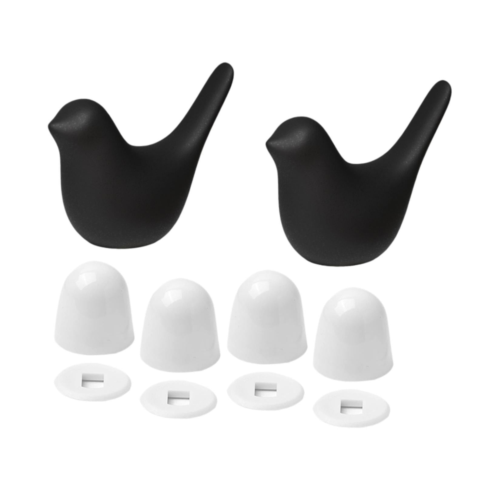 Magideal - 2 Tapas De Tornillo De Cerámica Para Inodoro Con Diseño De Pájaro, Decoración De Baño, Creativas Y Fáciles De Instalar, Reemplazo Para Tapa De Tornill Negro