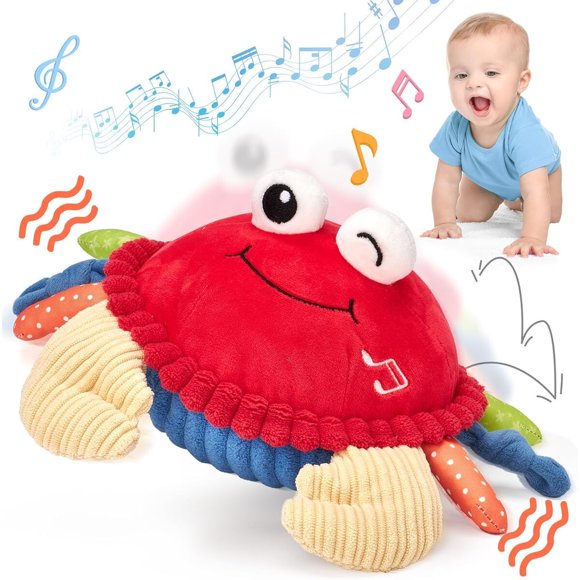 Juguete Musical Hahaland Cangrejo de Peluche 6-12 Meses Recargable USB