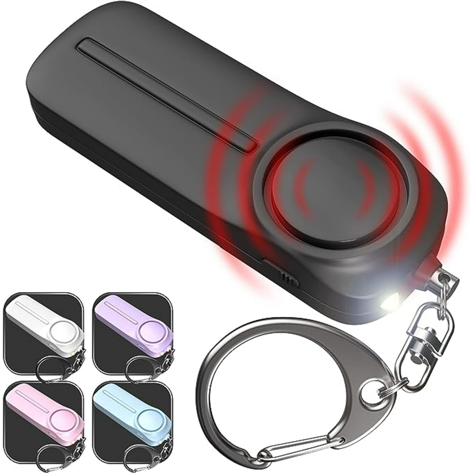 Veatool - Llavero De Seguridad Con Alarma De Autodefensa 130db Y Luz Led - Protección De Emergencia Para Mujeres - Color Negro