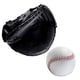 thumbnail image 3 of Guantes De Receptor De Béisbol PU Con Pelota De Béisbol Teeball Guante Hombres Mujeres Unisex Todo Negro, 3 of 5
