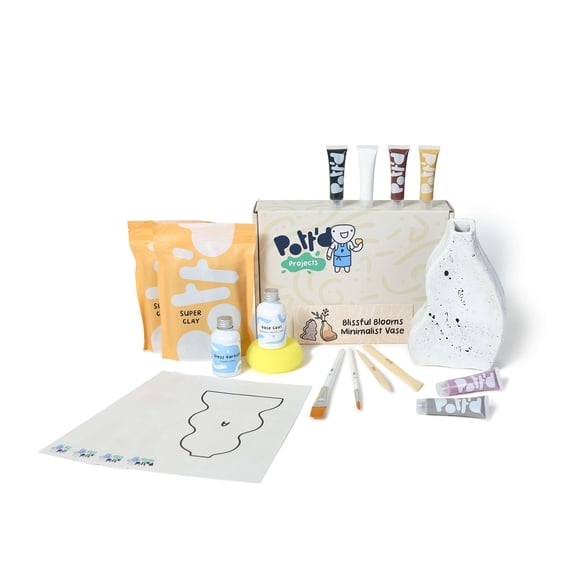 Kit de cerámica Pott'd Mini: kits de arcilla de secado al aire con pinturas