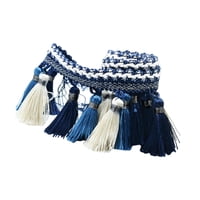 Bothyi - Borla De Poliéster Con Flecos Para Coser, Para Cortinas, Pantallas De Lámparas Y Acolchado, Color Azul
