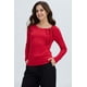 thumbnail image 2 of Polera Mujer Abertura Y Lazo Rojo Oscuro, 2 of 4