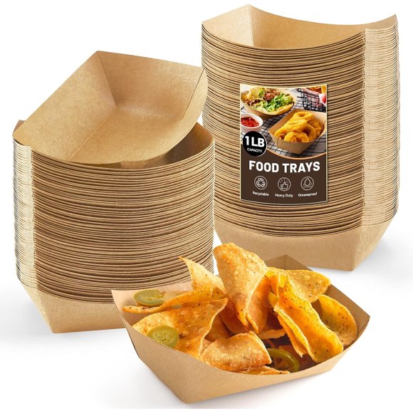 100 Pack 1 Lb Small Paper Food Trays