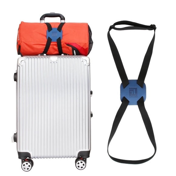 Correas de equipaje Bungee GUANJUNX para añadir una bolsa (azul)