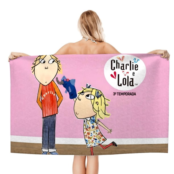 Charlie y Lola Toalla de playa de secado rápido con diseño temático, regalo para mujeres y niñas, ideal para cumpleaños, fans, amantes de la música, uso en la playa o al aire libre, 78 × 160 cm