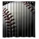thumbnail image 1 of Cortina de ducha con temática deportiva de béisbol, juego de cortina de baño con ganchos, tamaño 66 x 72 pulgadas, 1 of 3