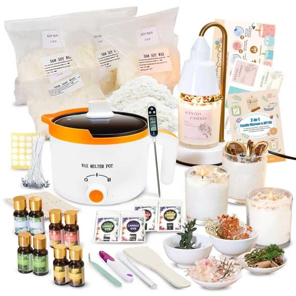 Kit para hacer velas WcoDusak con derretidor de cera y lámpara calentadora