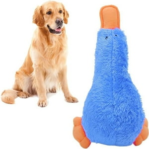 Veatool - Juguete De Felpa Con Forma De Pato, Interactivo, Emite Sonidos, Limpia Los Dientes, Masticable, Para Mascotas (Azul)