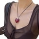 thumbnail image 4 of Gargantilla con colgante de corazón grande: collar de cristal grueso con forma de corazón hinchado para mujer, joyería Y2K, regalo para adolescentes., 4 of 6