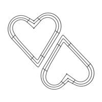 Bothyi - 2X Valentines Day Decoración Marco De La Corona De Alambre Del Corazón Para La Puerta Delantera Año Nuevo 30 Cm Negro