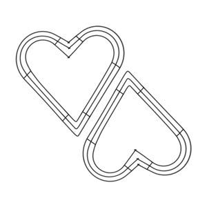 Bothyi - 2X Valentines Day Decoración Marco De La Corona De Alambre Del Corazón Para La Puerta Delantera Año Nuevo 30 Cm Negro