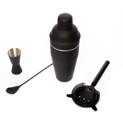 Set Bar 4Pzs Negro Manhattan Lux Acero Inoxidable Lugano