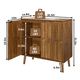 thumbnail image 1 of Sideboard Buffet Cabinet with Storage, Farmhouse Buffet Cabinet With Paper Clip Design, Wood Coffee Bar Storage Cabinet for Kitchen, Dining Room, Living Room, Entryway, Walnut,31.5" W, 1 of 3
