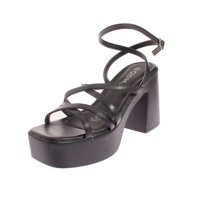 Sandalia Plataforma Negro Vía Franca