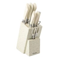 Haussen - Taco Cuchillos Acero Con Tijera Y Pelador Infini Set 8 Pcs Blanco