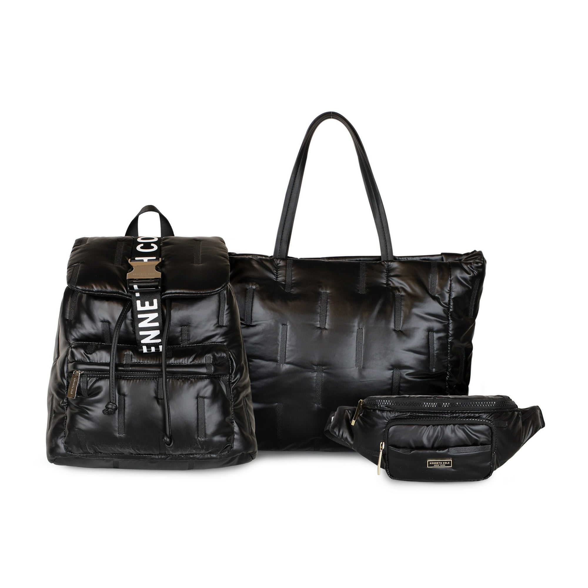 Kenneth Cole - Pack Bolso + Mochila + Banano Negro Pipertote