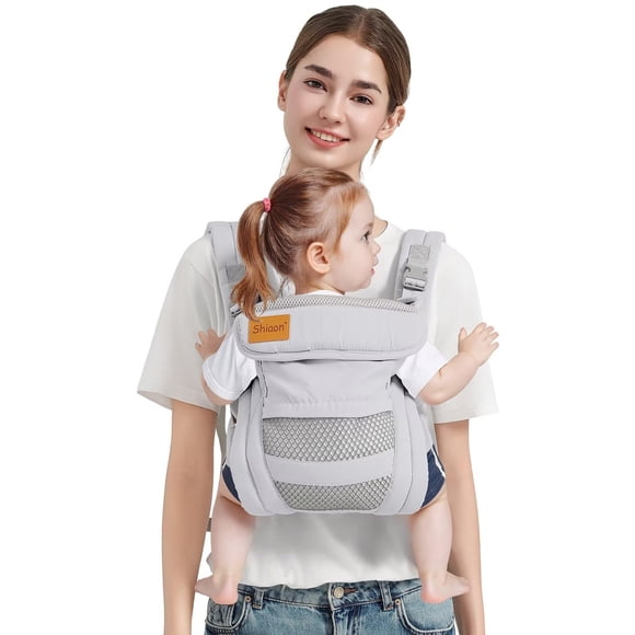 Portabebés Shiaon 7-14 kg ajustable de malla transpirable gris