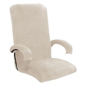 Bothyi - Funda Giratoria Para Silla De Ordenador Con Superficie De Terciopelo, Funda Para Silla De Ordenador, Color Beige