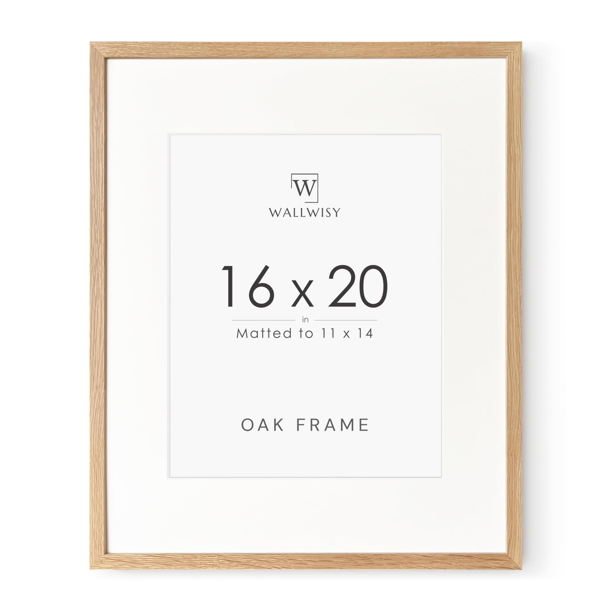 Wallwisy - Marco De Fotos Con Forma De Pared De Madera Maciza De Roble, 16 X 20 Cm, Con Tapete, 40 X 50 Cm