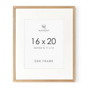 Wallwisy - Marco De Fotos Con Forma De Pared De Madera Maciza De Roble, 16 X 20 Cm, Con Tapete, 40 X 50 Cm