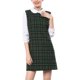 thumbnail image 4 of Vestido de Navidad Peter Pan de INSPIRE CHIC para mujer, estilo años 60, de bloques de color, mini, de manga larga, S Verde, 4 of 8