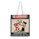 thumbnail image 1 of Remember Kids: Electricity Will Kill You Bolso de tela con estampado de lienzo para mujer, bolsa de compras reutilizable y estética, con cremallera interior, regalo para mujer, 35 × 40 cm., 1 of 6