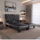 thumbnail image 4 of Cama Dos Plazas Con Respaldo y bases divididas de 150 X 190cm Tapizada en Felpa Gris Oscuro, 4 of 5
