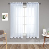 Cortinas Transparentes Pitalk De 114 Cm De Longitud, Blancas, Para Baño, 2 Paneles